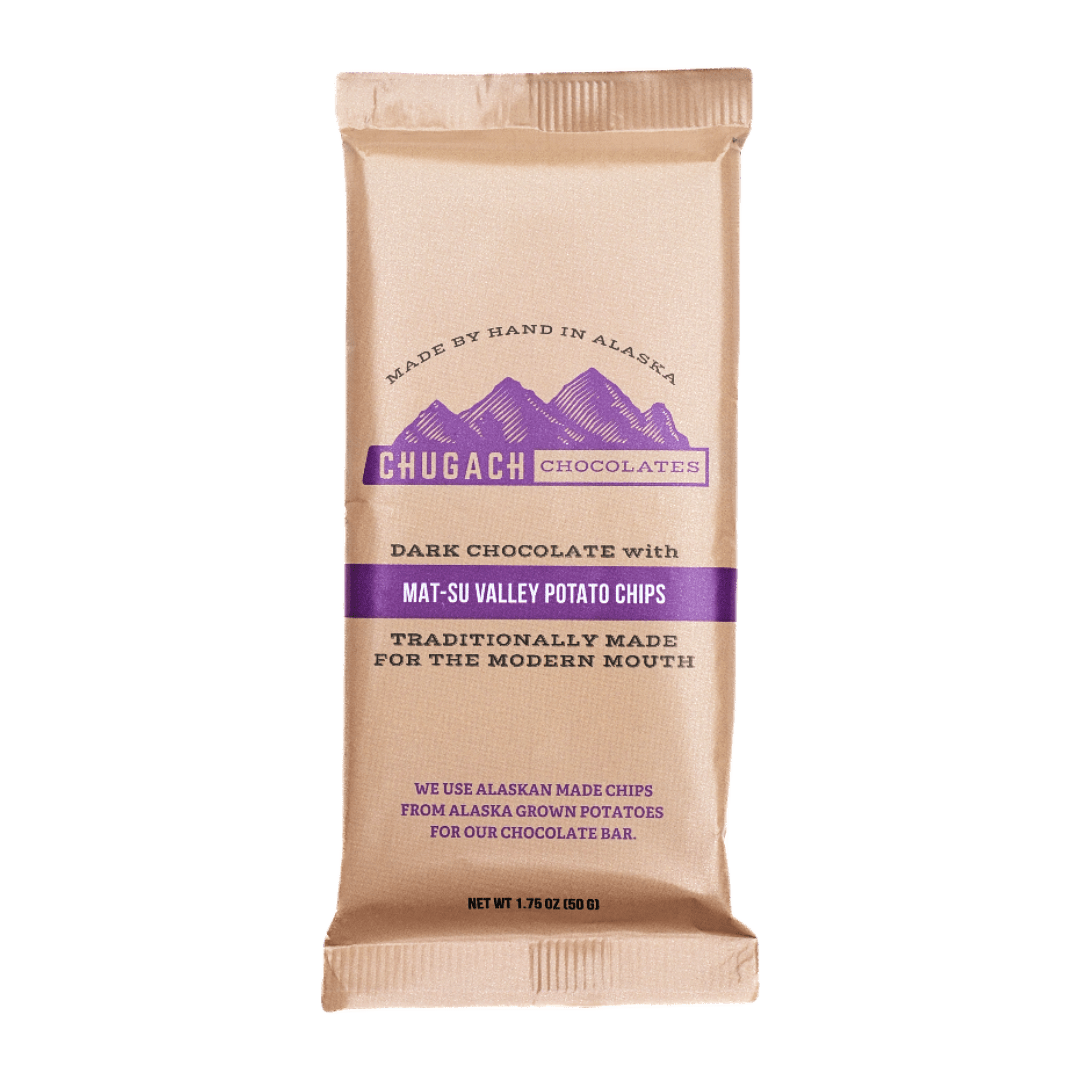 Dark Chocolate with Mat-Su Valley Potato Chips – Chugach Chocolates